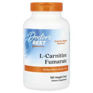 Doctor's Best, Fumarato de L-carnitina, 180 Cápsulas Vegetais (500 mg por Cápsula Vegetal)