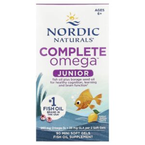 Nordic Naturals Complete Omega™ Júnior Acima de 6 Anos Limão 90 Mini Softgel
