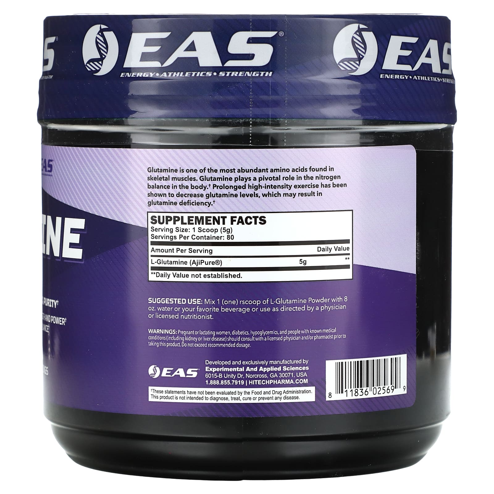 EAS L-Glutamina 400 g (1411 oz) - Imagem 2