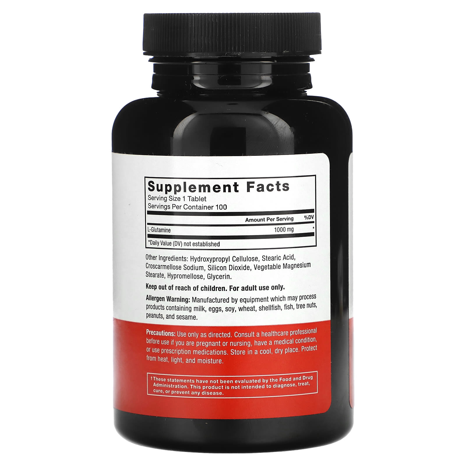 Force Factor Comprimidos de L-Glutamina 1.000 mg 100 Comprimidos - Imagem 2