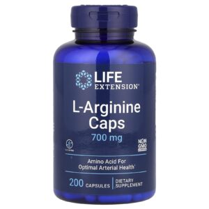 Life Extension, Cápsulas de L-Arginina, 700 mg, 200 Cápsulas