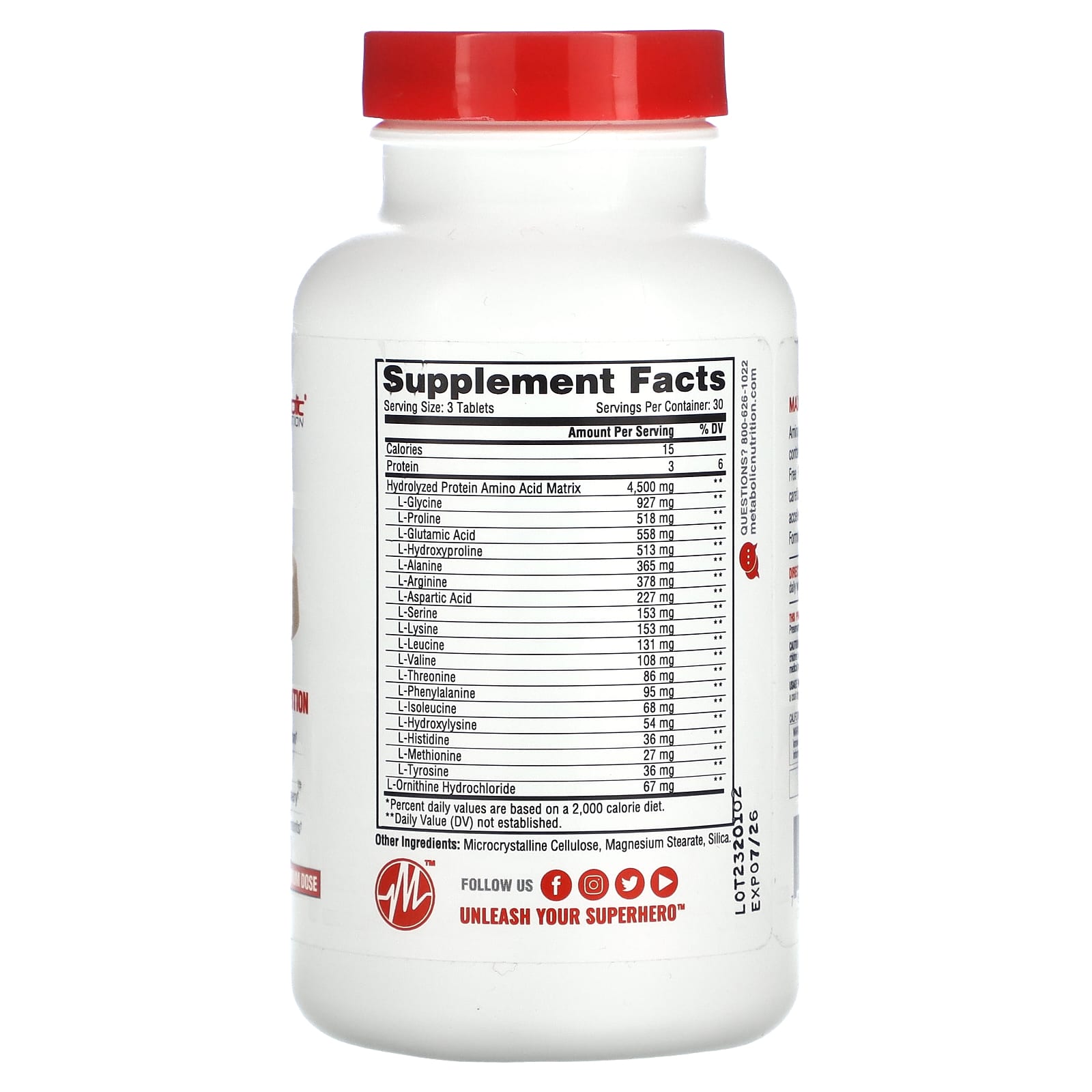 Metabolic Nutrition Amino 4500 90 Comprimidos - Imagem 2