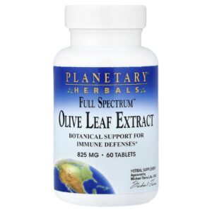 Planetary Herbals Full Spectrum™ Extrato da Folha de Oliveira 825 mg 60 Comprimidos