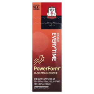 JungKwanJang Everytime PowerForm Maca-Peruana Negra e Taurina 10 Bastões Líquidos 10 ml (034 fl oz) Cada
