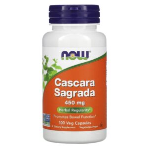 NOW Foods Cascara Sagrada 450 mg 100 Cápsulas Vegetais