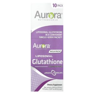 Aurora Nutrascience, Glutationa Lipossomal Mega-Pack+®, 10 Embalagens, 20 ml (0,68 fl oz) Cada