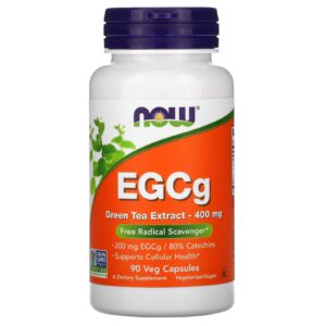 NOW Foods EGCg Extrato de Chá Verde 400 mg 90 Cápsulas Vegetais