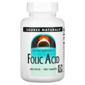 Source Naturals Ácido Fólico 800 mcg 500 Tabletes