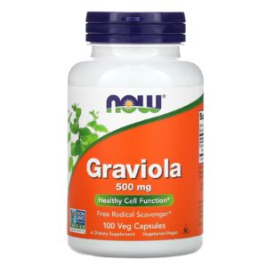 NOW Foods Graviola 500 mg 100 Cápsulas Vegetais