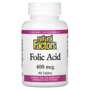 Natural Factors Ácido Fólico 400 mcg 90 Comprimidos
