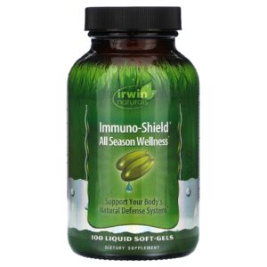 Irwin Naturals Immuno-Shield Bem-Estar em Todas as Estações 100 Cápsulas Softgel Líquidas