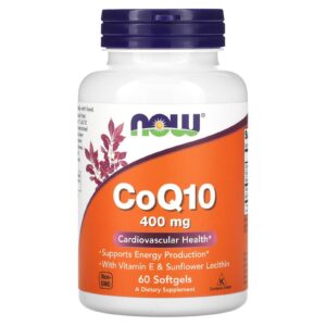 NOW Foods CoQ10 400 mg 60 Cápsulas Softgel