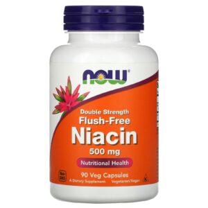 NOW Foods Niacina sem Lavagem 500 mg 90 Cápsulas Vegetais