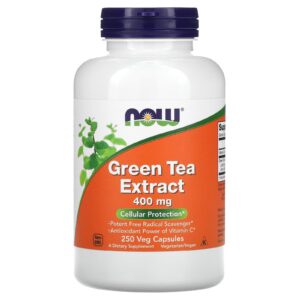 NOW Foods Extrato de chá verde 400 mg 250 cápsulas de vegetais