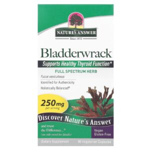 Natures Answer Bladderwrack 250 mg 90 Cápsulas Vegetarianas