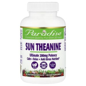 Paradise Herbs Sun Theanine® 200 mg 90 Cápsulas Vegetarianas