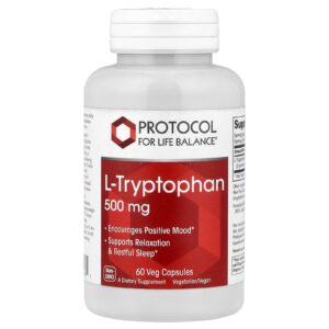 Protocol for Life Balance L-Triptofano 500 mg 60 Cápsulas Vegetais