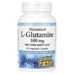 Natural Factors L-Glutamina micronizada 500 mg 90 Cápsulas Vegetarianas
