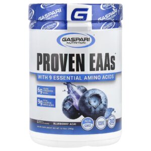 Gaspari Nutrition EAAs™ comprovados com 9 Aminoácidos Essenciais Açaí de Mirtilo 390 g (1375 oz)