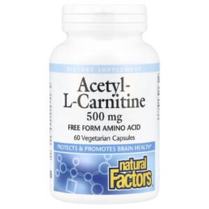 Natural Factors Acetil-L-Carnitina 500 mg 60 Cápsulas Vegetarianas