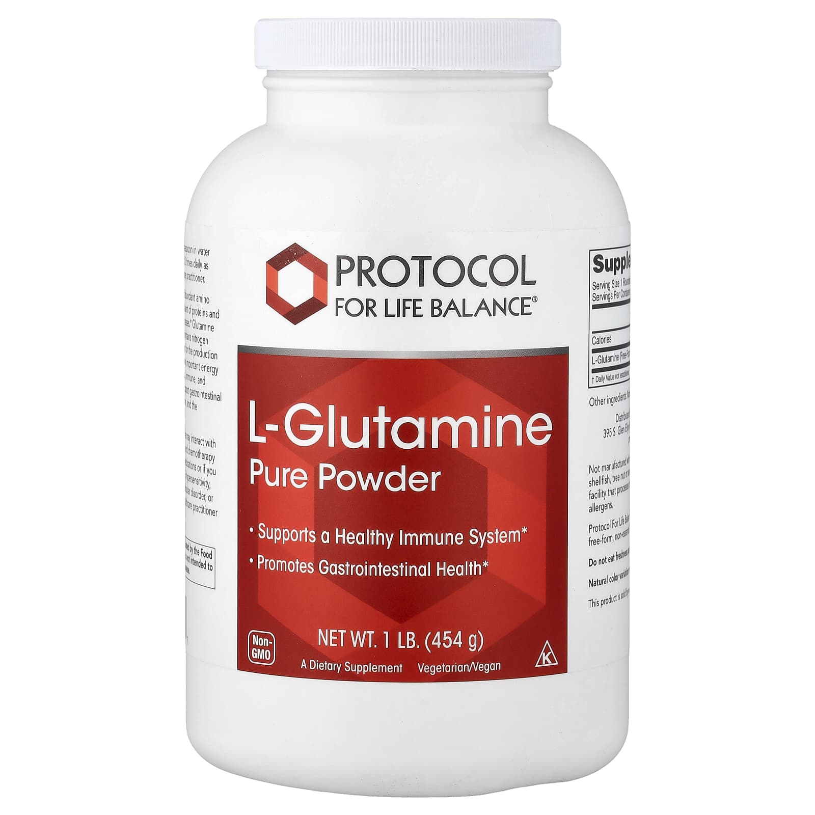 Protocol for Life Balance L-Glutamina em Pó 454 g (1 lb)