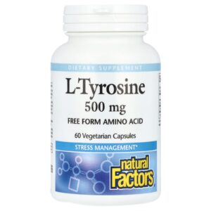 Natural Factors, L-tirosina, 500 mg, 60 cápsulas vegetarianas