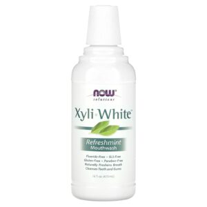NOW Foods Solutions XyliWhite Mouthwite Sem Fluoreto Refrescante 16 fl oz (473 ml)