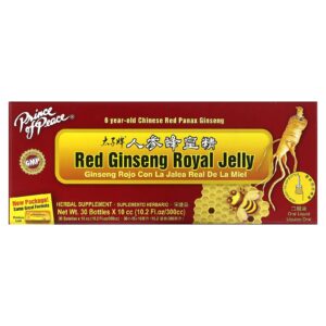 Prince of Peace Geleia Real de Ginseng Vermelho Líquido Oral 30 Frascos 034 fl oz Cada