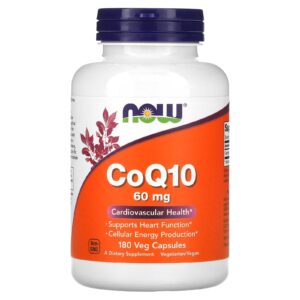 NOW Foods CoQ10 60 mg 180 Cápsulas Vegetais