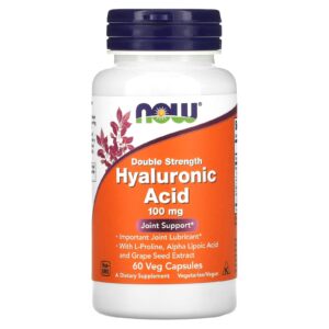 NOW Foods Ácido Hialurônico 100 mg 60 Cápsulas Vegetais