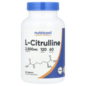 Nutricost, L-Citrulina, 120 Comprimidos (1.250 mg por Comprimido)