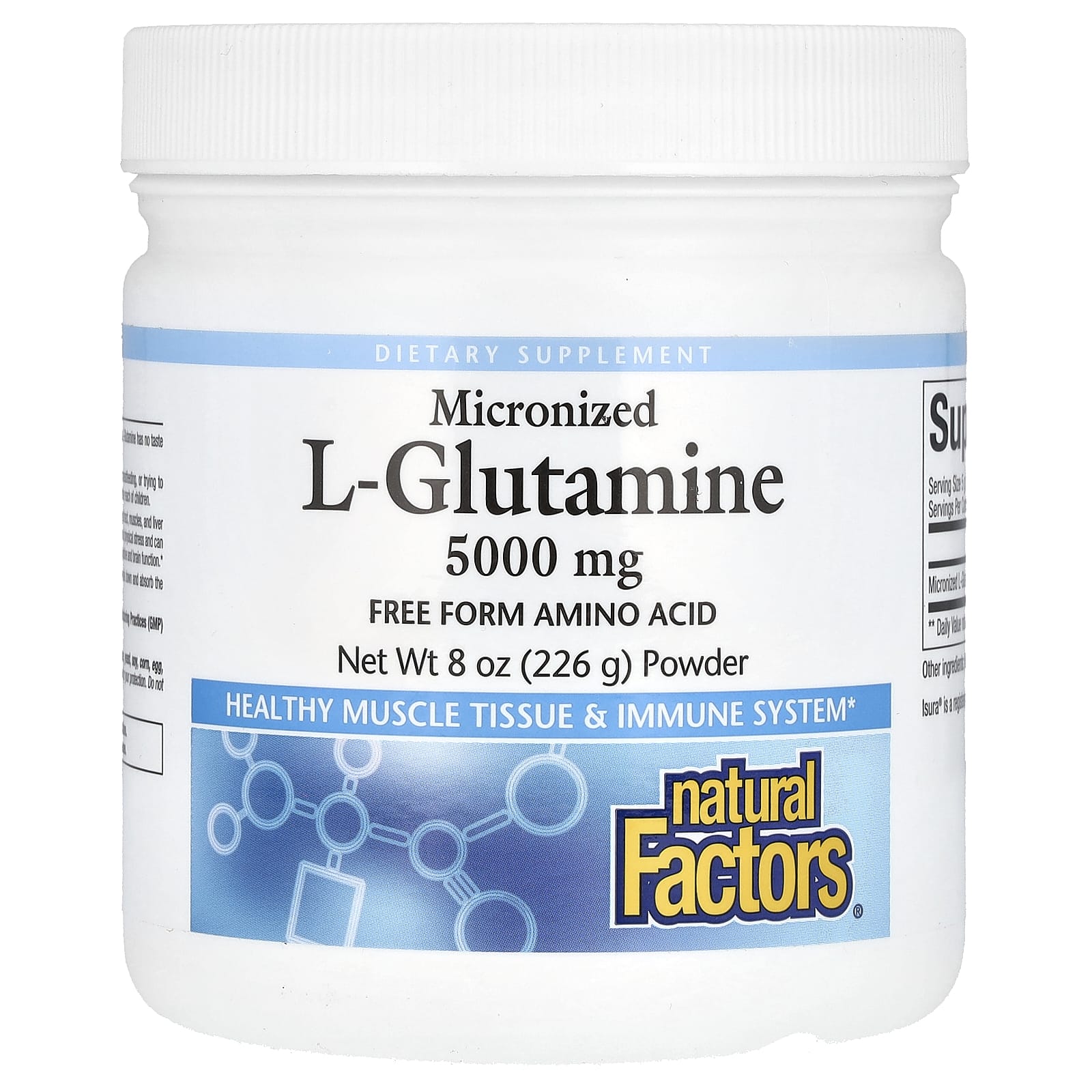 Natural Factors, L-Glutamina Micronizada em Pó, 226 g (8 oz)