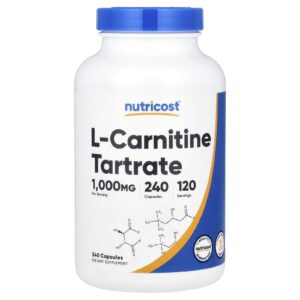 Nutricost, L-Carnitina Tartarato, 240 Cápsulas (500 mg por Cápsula)