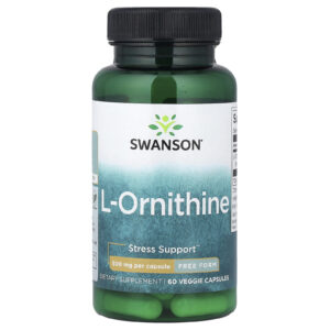 Swanson, L-Ornitina, Forma Livre, 500 mg, 60 Cápsulas Vegetais