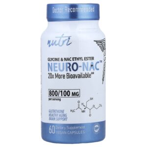 Nutri, NEURO-NAC™, Glicina e NAC Etil Éster, 60 Cápsulas Veganas