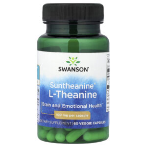 Swanson, L-Theanine Suntheanine®, 100 mg, 60 Cápsulas Vegetais