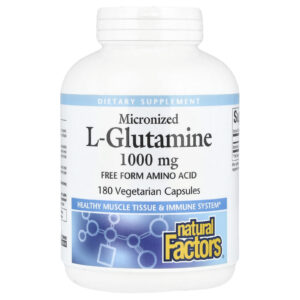 Natural Factors, L-Glutamina micronizada, 1.000 mg, 180 Cápsulas Vegetarianas