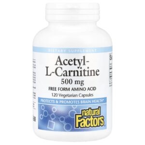 Natural Factors Acetilcarnitina 500 mg 120 Cápsulas Vegetarianas