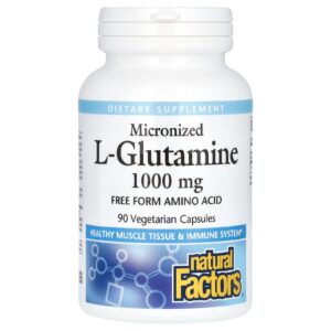Natural Factors L-Glutamina micronizada 1.000 mg 90 Cápsulas Vegetarianas