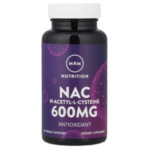 MRM Nutrition Nac N-Acetil-L-Cisteína 600 mg 60 Cápsulas Veganas