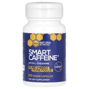 Natural Stacks Smart Cafeína com L-Theanine 60 Cápsulas Veganas