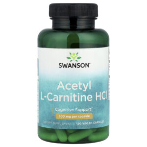 Swanson Cloridrato de Acetil L-Carnitina 500 mg 120 Cápsulas Veganas