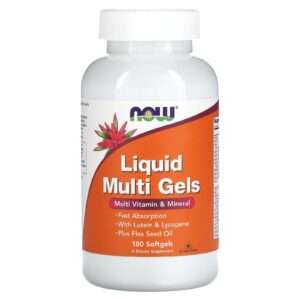 NOW Foods Géis com Multivitamínicos Líquidos 180 Cápsulas Softgel