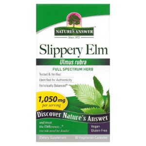 Natures Answer Olmo Escorregadio 90 Cápsulas Vegetarianas (350 mg por Cápsula)