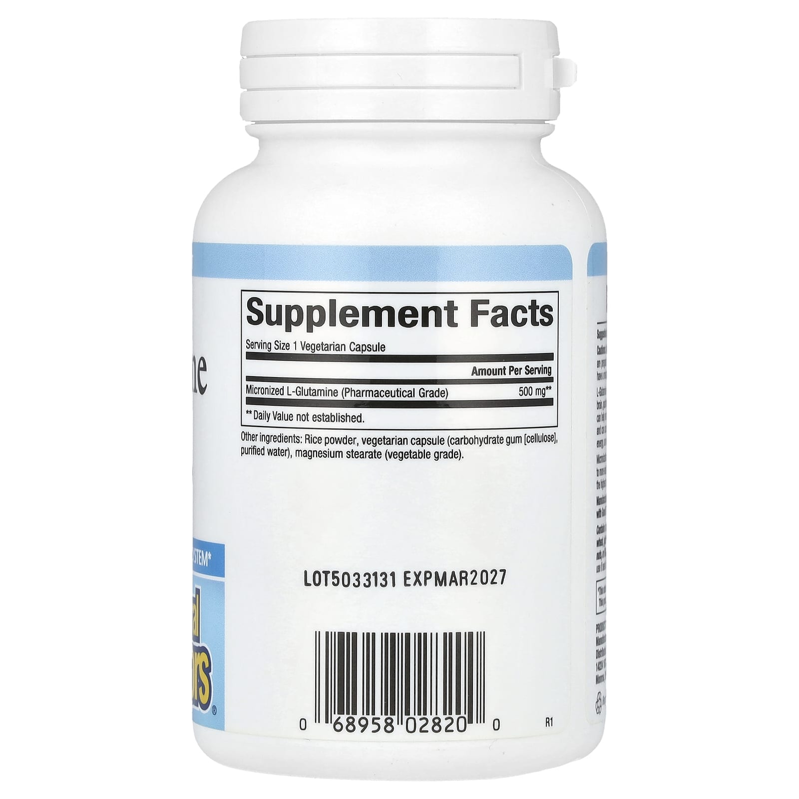 Natural Factors L-Glutamina micronizada 500 mg 90 Cápsulas Vegetarianas - Imagem 2