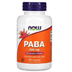 NOW Foods PABA 500 mg 100 Cápsulas