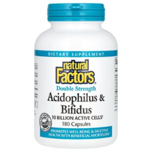 Natural Factors Acidophilus e Bifidus 10 Bilhões 180 Cápsulas