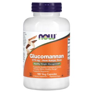 NOW Foods Glucomannan 575 mg 180 Cápsulas Vegetais