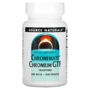 Source Naturals Chromemate Chromium GTF 200 mcg 240 comprimidos