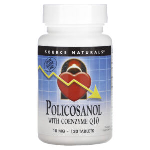 Source Naturals Policosanol com Coenzima Q10 10 mg 120 Comprimidos